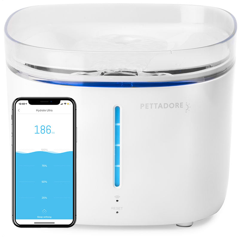 Pettadore Hydrate Ultra - Drinkfontein Katten met App Smart Kattenfontein met UV sterilisator
